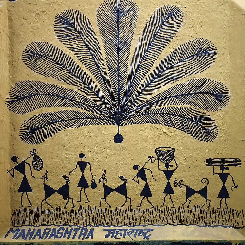 Warli Art Hand-painted Wall Panel
