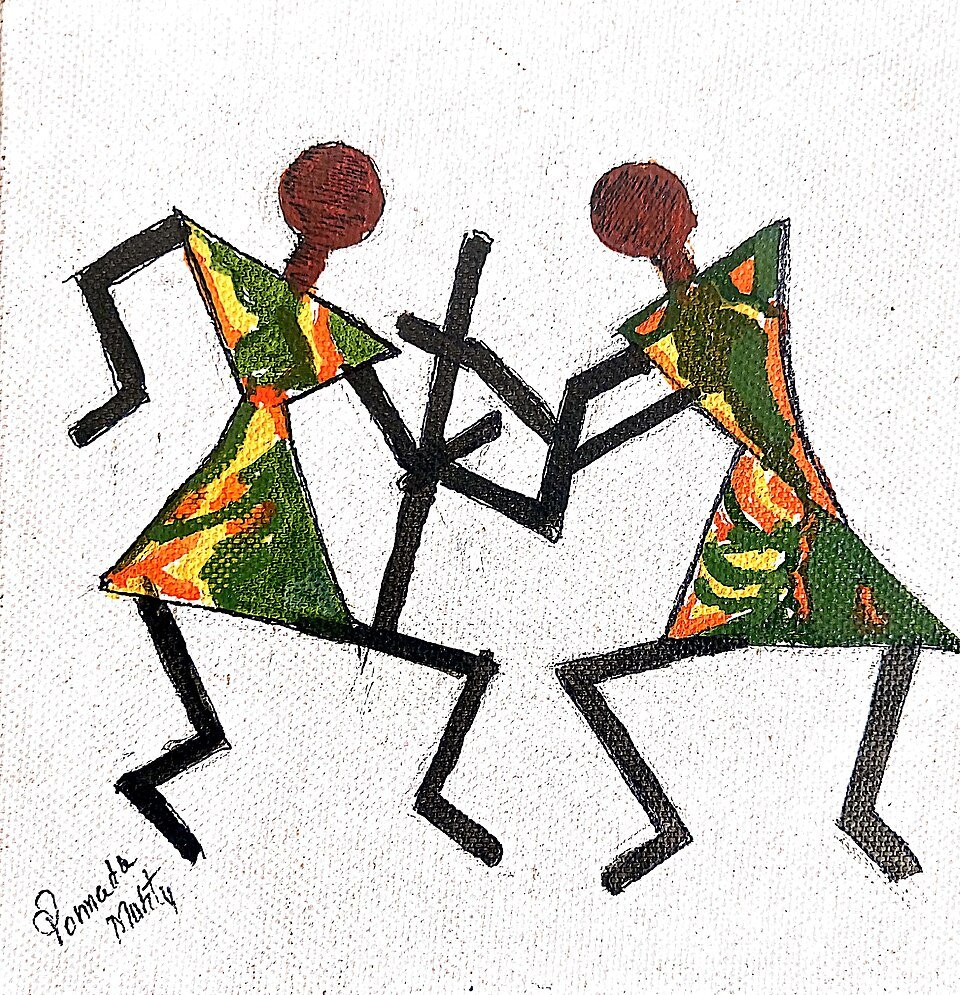 Warli Art Hand-painted Wall Panel